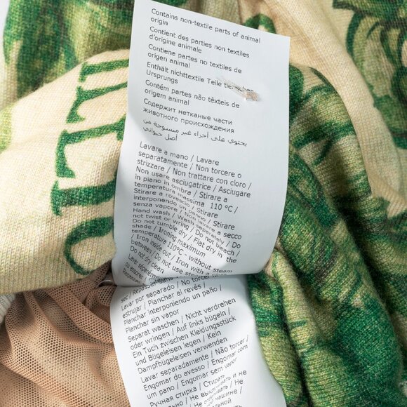 Moschino AW/19 Green Wool Money-Print Ruched Cardigan - Picture 10 of 10